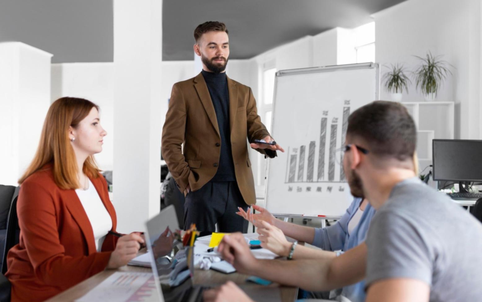 Financial analysis workspace showing charts, graphs, and comparative data